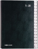 Pultordner 1-31 schwarz Einband aus Hartpappe mit