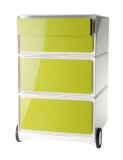 Rollcontainer easyBox, 2 Schübe, 1 Doppelschublade, weiß/grün