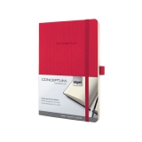 Notizbuch Conceptum, 80g, Softcover red, kariert, Stiftschlaufe