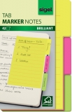 Tab Marker Notes, 94x148mm, sortiert 3 Farben, gelb, pink, grün,