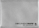 Ausweishülle Document Safe für eine Karte, silber.